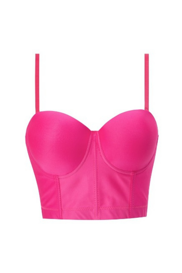 Women hot pink bustier crop top, trendy and for season top for occasion