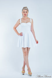swing dress, skater mini dress, casual dress, mini summer dress, , beach dress, summer dress for women, white dress