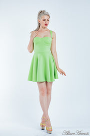 swing dress, skater mini dress, casual dress, mini summer dress, , beach dress, summer dress for women, green dress
