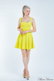 swing dress, skater mini dress, casual dress, mini summer dress, , beach dress, summer dress for women, yellow dress