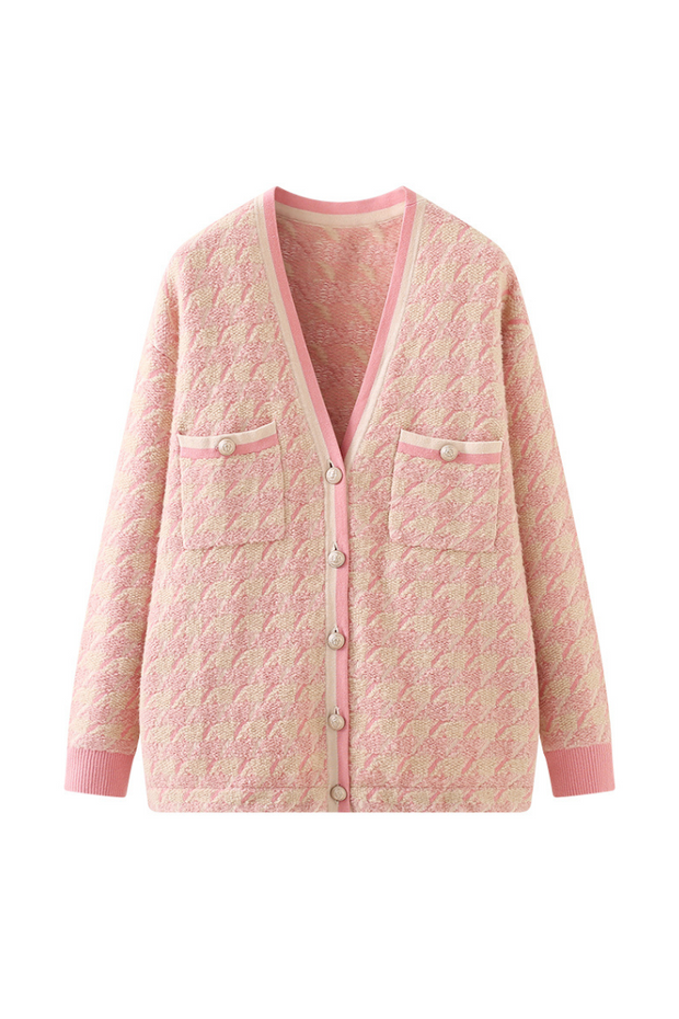 High quality women pink fleece jacket with pockets, trendy casual outerwear for all season and occasions