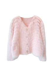 Women’s Pink Ultra Soft Faux Fur Sweater. Trendy Casual One-Size Fits All Sweater For Everyday Wear And All Seasons. High Quality Fabric