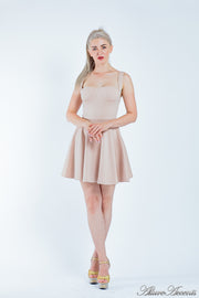 swing dress, skater mini dress, casual dress, mini summer dress, , beach dress, summer dress for women, beige dress