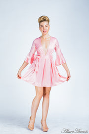 casual dress, satin mini dress, women satin dress, sexy party satin dress, pink short dress