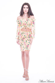 floral dress for women, mini floral dress, women sundress, summer 2 pieces dress, tea party dress