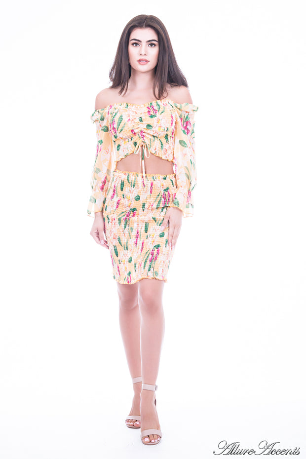 floral dress for women, mini floral dress, women sundress, summer 2 pieces dress, tea party dress
