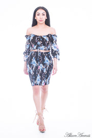 floral dress for women, mini floral dress, women sundress, summer 2 pieces dress, tea party dress