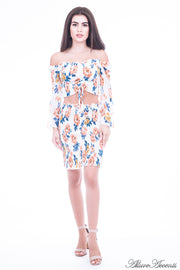floral dress for women, mini floral dress, women sundress, summer 2 pieces dress, tea party dress