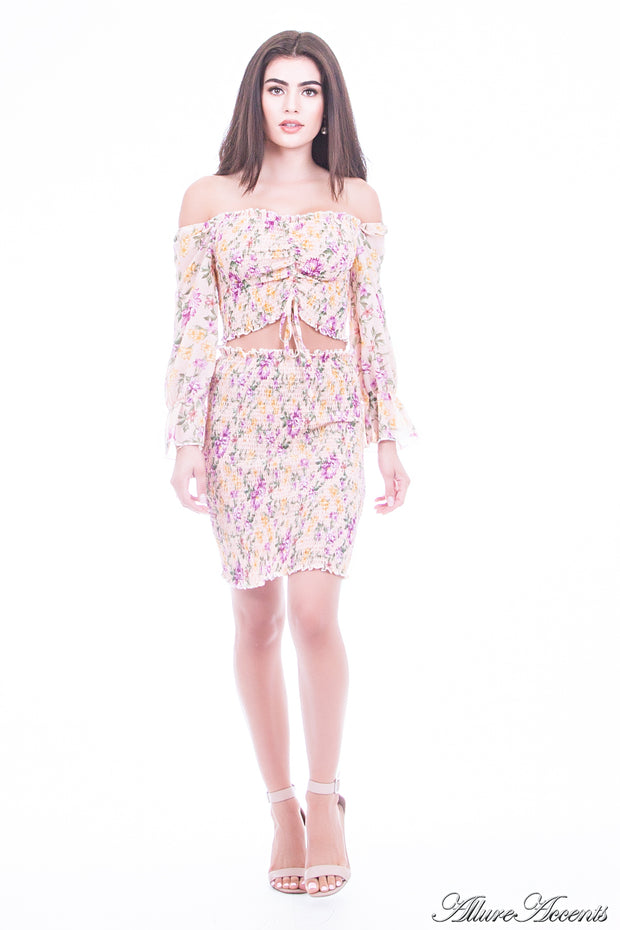 floral dress for women, mini floral dress, women sundress, summer 2 pieces dress, tea party dress