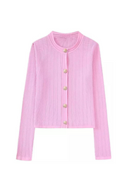 High quality women pink one-size fits all  sweater, trendy casual outerwear for all season and occasions